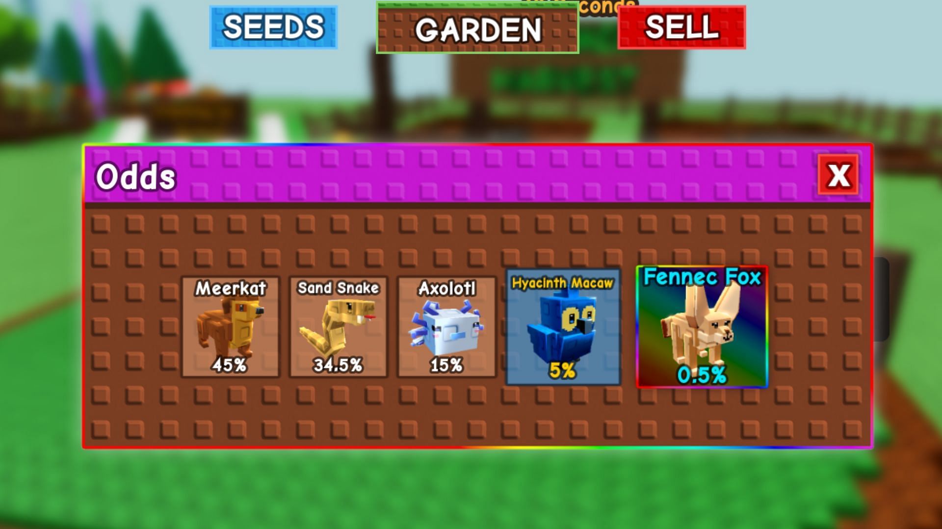 The Oasis Egg has five Pets (Image via Roblox)